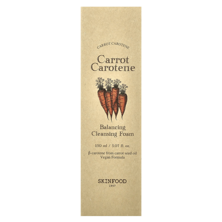 Skinfood, Carrot Carotene, балансирующая очищающая пенка, 150 мл (5,07 жидк. Унции)