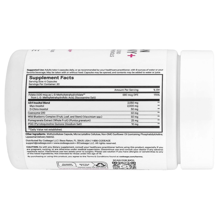 Codeage, PQQ Ovarian Harmony+, 120 растительных капсул