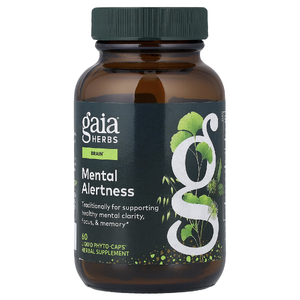 Gaia Herbs, растительная смесь для поддержки ясности ума, концентрации внимания и памяти, 60 капсул с жидким содержимым (418 мг в 1 капсуле)