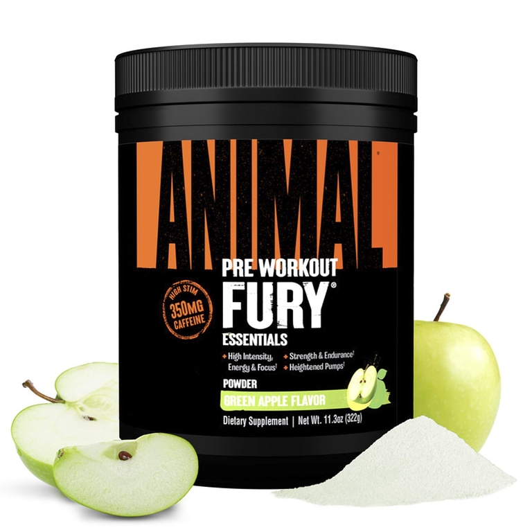 Animal, Fury® Essentials, перед тренировкой, зеленое яблоко, 322 г (11,3 унции)