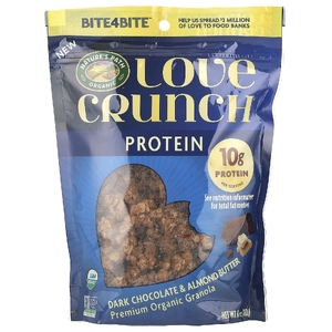 Nature's Path, Love Crunch®, протеин, органическая гранола премиального качества, темный шоколад и миндальное масло, 312 г (11 унций)