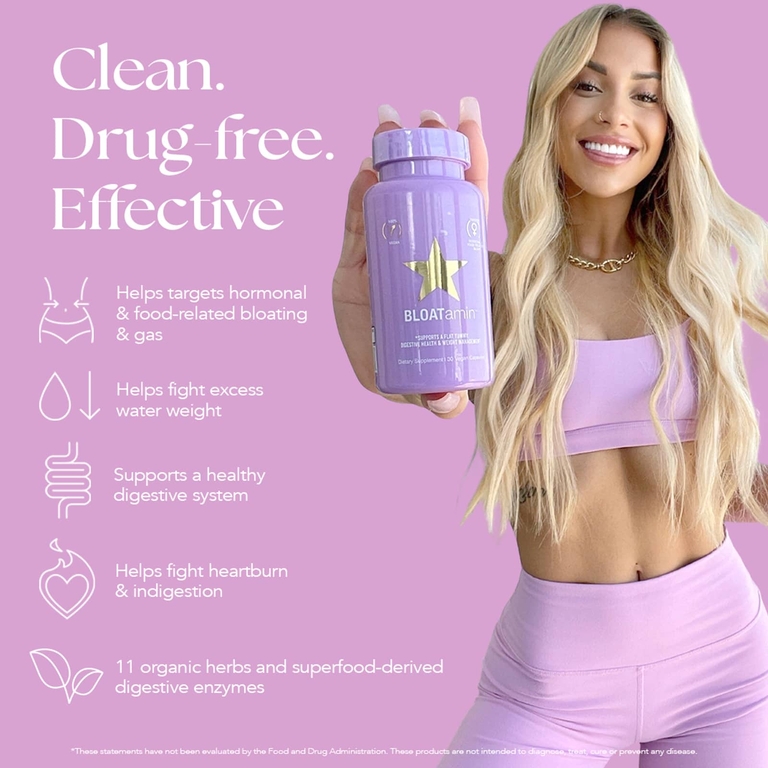 HAIRtamin, BLOATamin ™, 30 веганских капсул