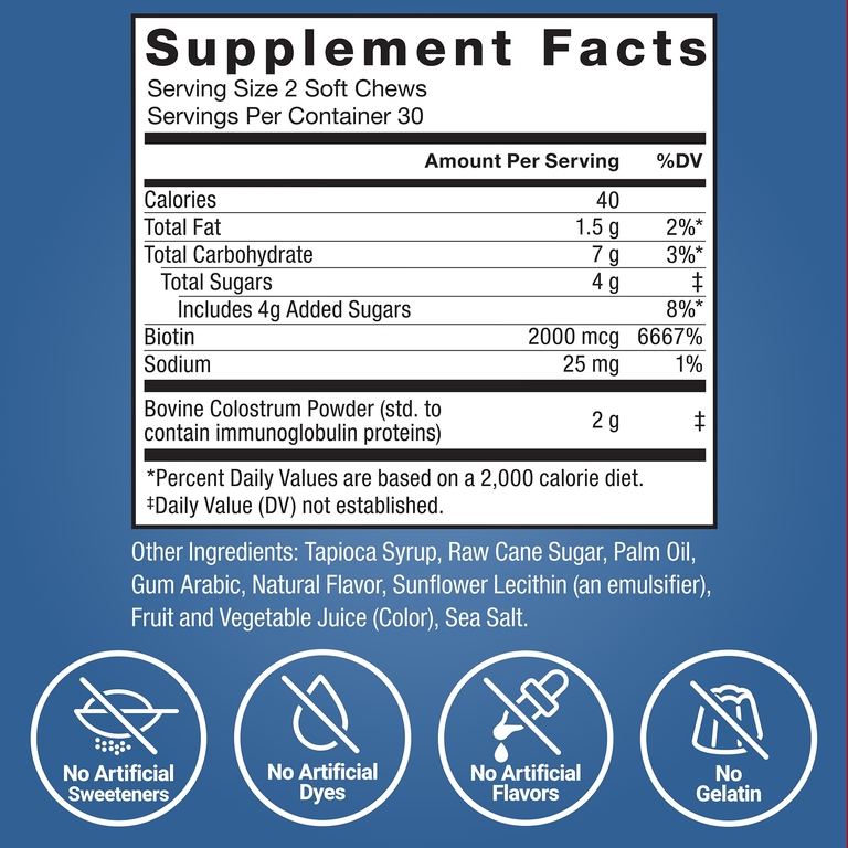 Force Factor, Awesome Colostrum ™, ягоды и сливки, 60 жевательных таблеток