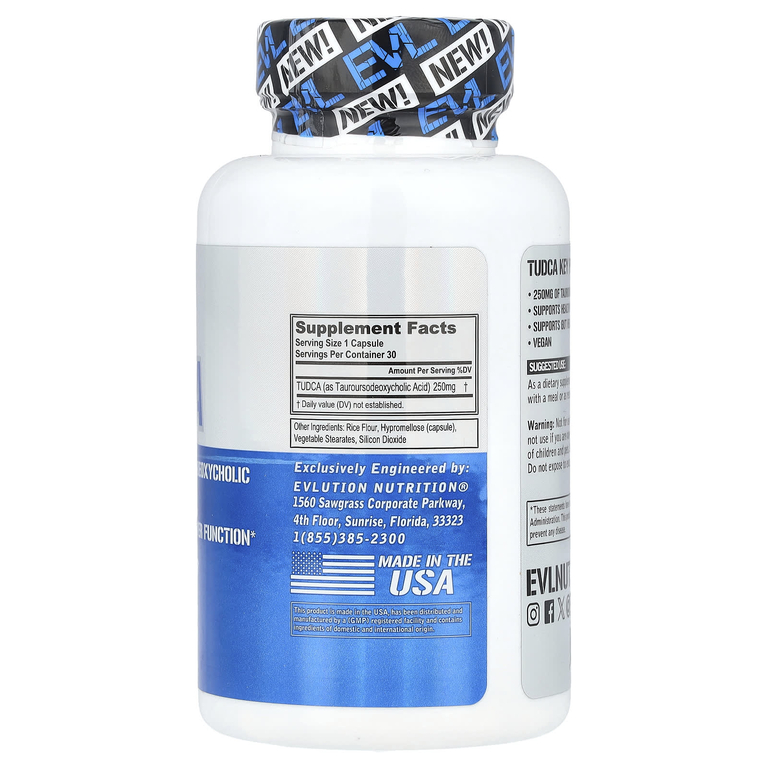 EVLution Nutrition, TUDCA, 30 растительных капсул (250 мг в 1 капсуле) (Товар снят с продажи) 