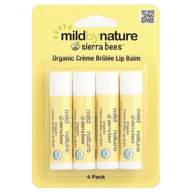Mild By Nature, Sierra Bees™, органические бальзамы для губ, крем-брюле, 4 шт. по 4,25 г (0,15 унции)