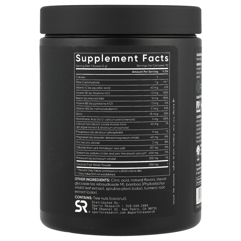 Sports Research, Hydrate, электролиты, лимон и лайм, 450 г (15,87 унции)
