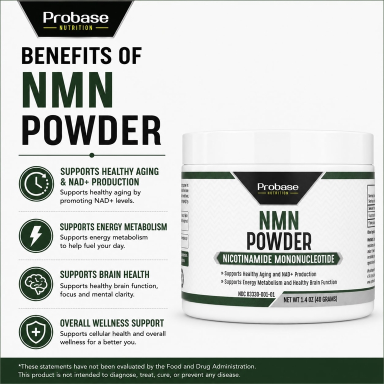 Probase Nutrition, NMN в порошке, 40 г (1,4 унции)
