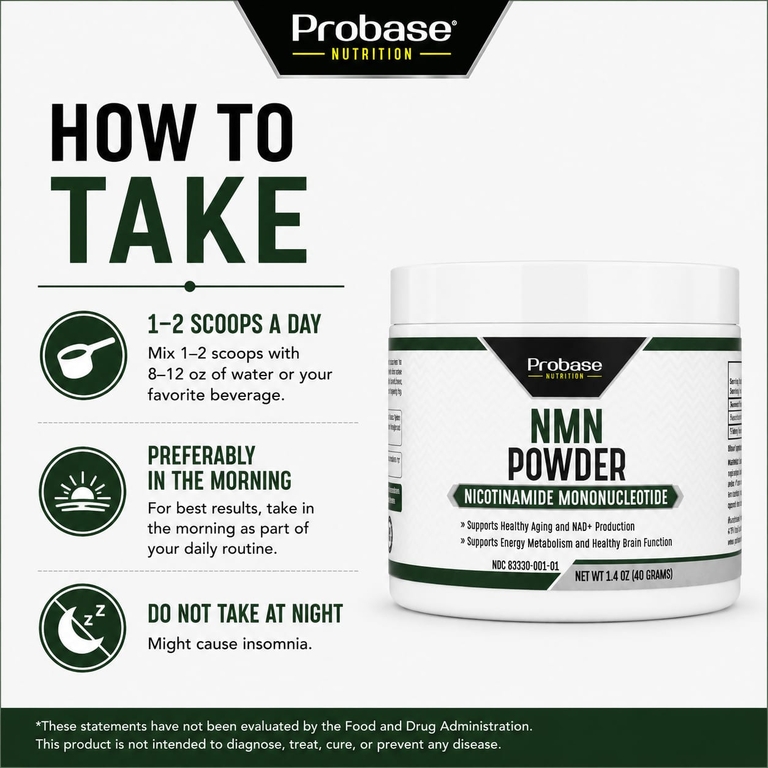 Probase Nutrition, NMN в порошке, 40 г (1,4 унции)