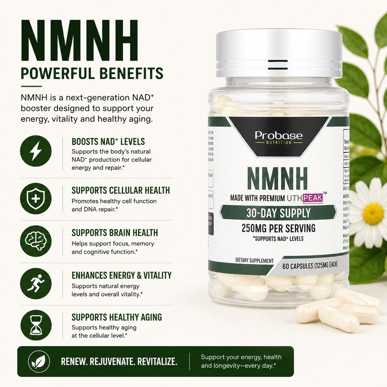 Probase Nutrition, NMNH, 60 капсул (125 мг в каждой капсуле)