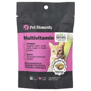 Pet Honesty, Мультивитамины, для кошек, с курицей, 100 г (3,7 унции)
