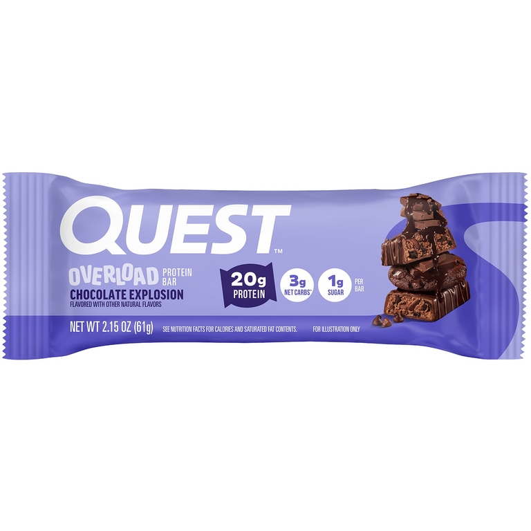 Quest Nutrition, Протеиновый батончик Overload, Chocolate Explosion, 12 батончиков, 61 г (2,15 унции)