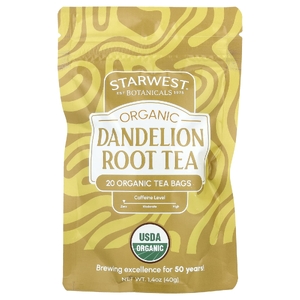Starwest Botanicals, Органический чай из корня одуванчика, 20 чайных пакетиков, 40 г (1,4 унции)
