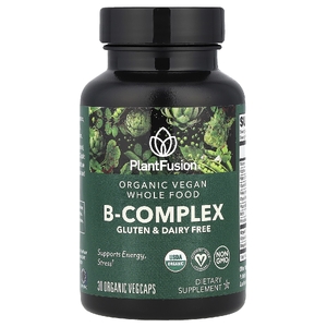 PlantFusion, Органический веганский комплекс витаминов группы B, 30 органических вегетарианских капсул