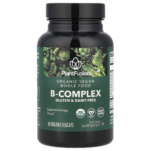 PlantFusion, Органический веганский комплекс витаминов группы B, 60 органических вегетарианских капсул