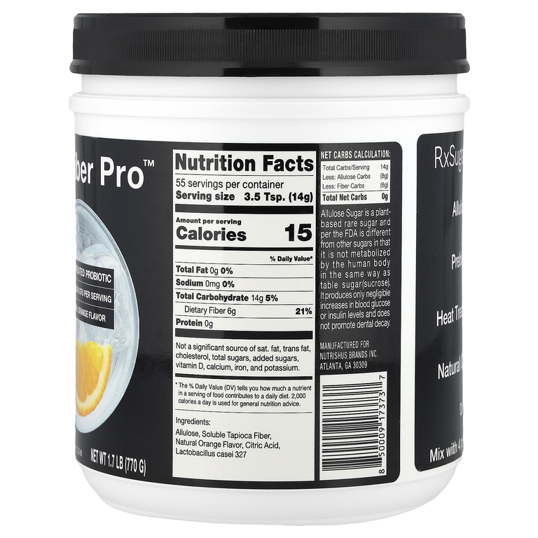 RxSugar , Fiber Pro ™, натуральный апельсин, 770 г (1,7 фунта)