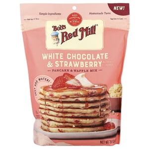Bob's Red Mill, смесь для выпекания блинов и вафель с белым шоколадом и клубникой, 567 г (20 унций)