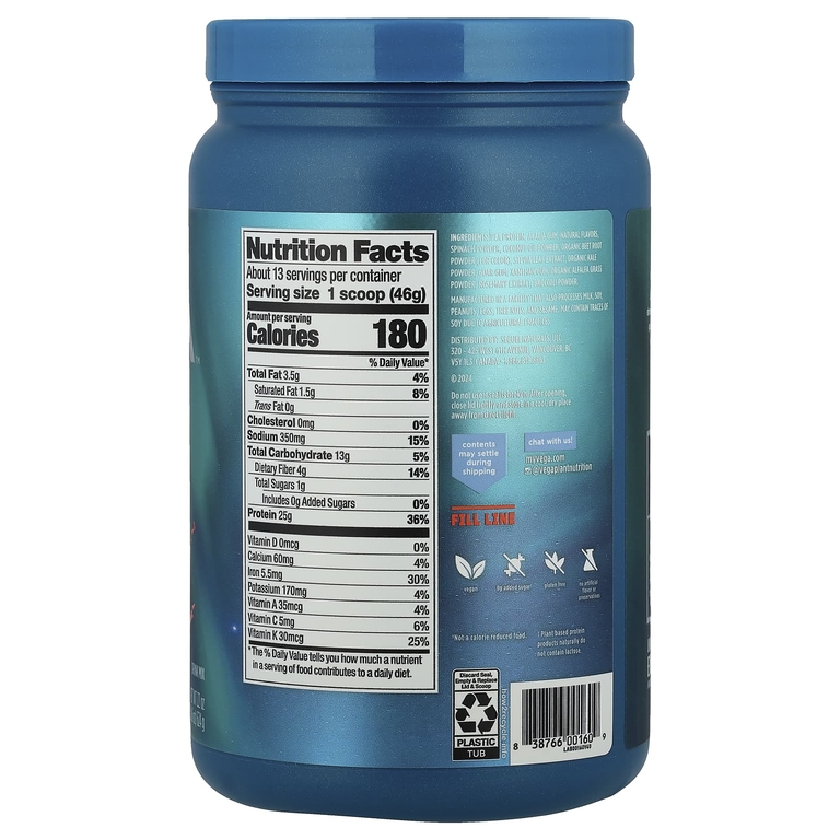 Vega, Premium Protein + Supergreens ™, ягоды, 624 г (1 фунт 6 унций)