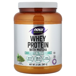 NOW Foods, Sports, сывороточный протеин в порошке, матча, 907 г (2 фунта)