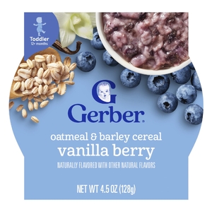 Gerber, Овсяные хлопья и ячменя, от 12 месяцев, ваниль, 128 г (4,5 унции)