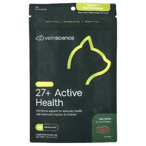  VetriScience, NuCat™, мультивитамины для всех кошек, со вкусом рыбы, 30 жевательных таблеток, 37,5 г (1,32 унции)