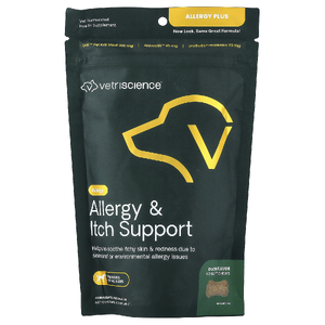  VetriScience, Allergy Plus, для всех собак, утка, жевательные таблетки на размер 60, 120 г (4,23 унции)