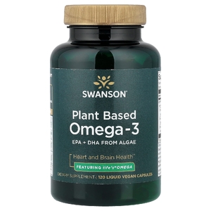 Swanson Vitamins, Омега-3 на растительной основе, 120 жидких веганских капсул