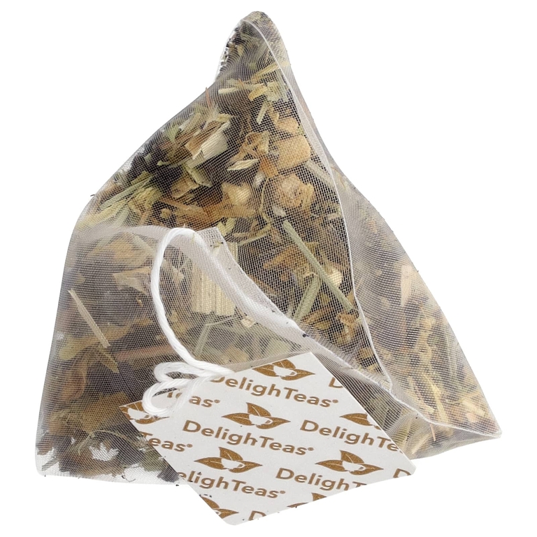 DelighTeas, Ayurvedic Butterfly Pea Flower Bliss, травяной чай, без кофеина, 30 роскошных чайных пакетиков Pyramid, 60 г (2,1 унции)