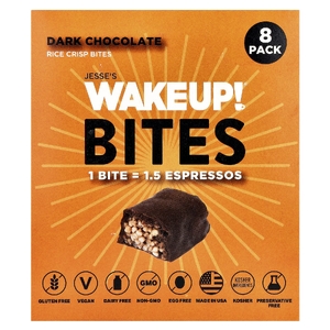 Jesse's WAKEUP!, Rice Crisp Bites, темный шоколад, 8 пакетиков по 15 г (0,53 унции)