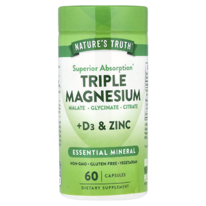 Nature's Truth, Тройной магний+ D3 и цинк, 60 капсул