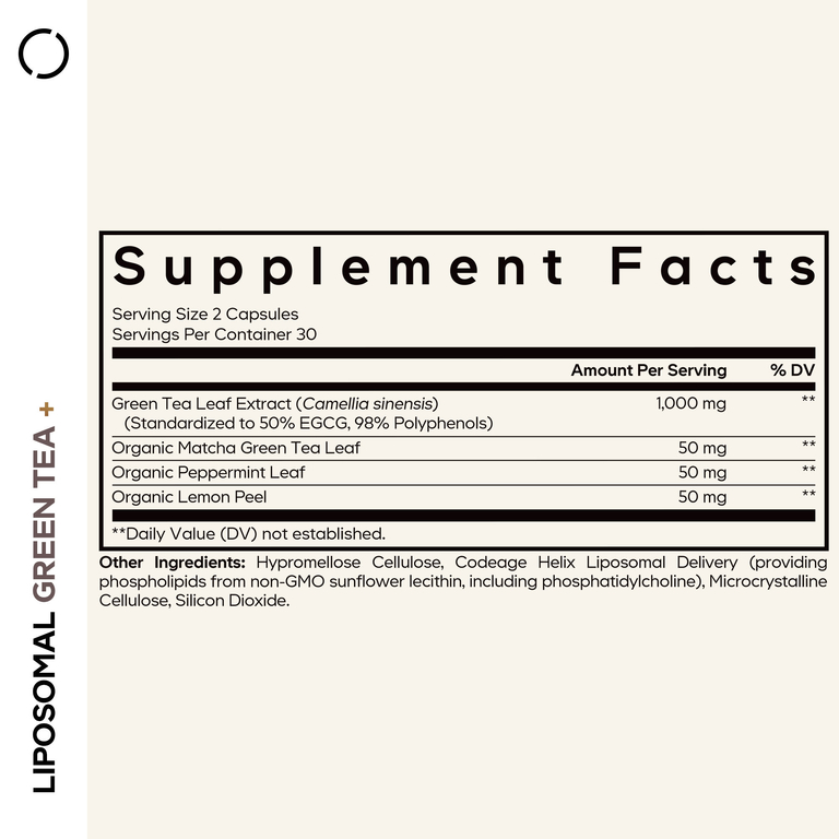 Codeage, Liposomal Green Tea +, 60 растительных капсул