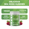 Vitamatic, Веганские жевательные мармеладки с морским мохом, натуральная малина, 240 жевательных таблеток
