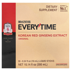 JungKwanJang, Экстракт корейского красного женьшеня, Everytime, оригинальный, 30 жидких стиков по 10 мл (0,34 жидк. Унции)
