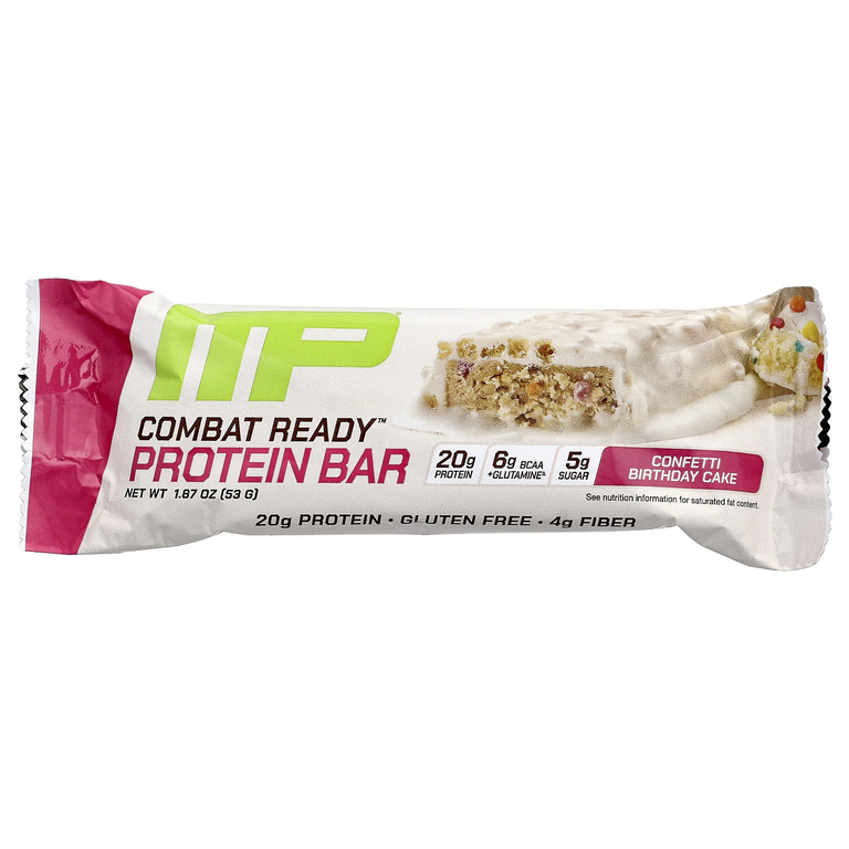 MusclePharm, Протеиновый батончик Combat Ready ™, праздничный торт с конфетти, 12 батончиков по 53 г (1,87 унции) (Товар снят с продажи) 
