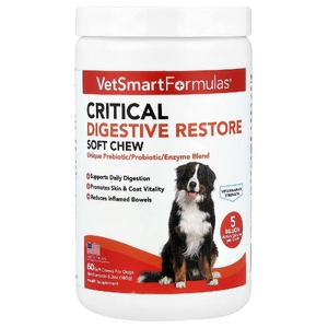 VetSmart Formulas, Жевательные таблетки для критического восстановления пищеварения, для собак, 60 жевательных таблеток, 180 г (6,3 унции)