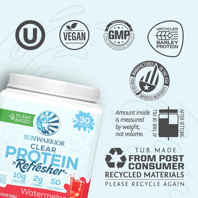 Sunwarrior, Clear Protein Refresher, арбуз, 420 г (14,8 унции)