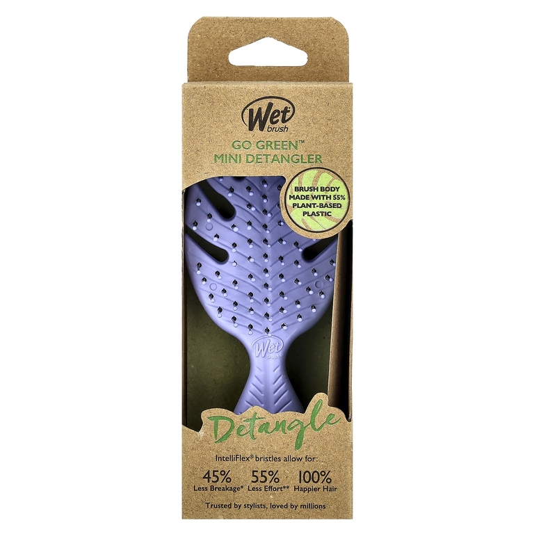 Wet Brush, Go Green ™, средство для расчесывания волос, фиолетовый, 1 кисть (Товар снят с продажи) 