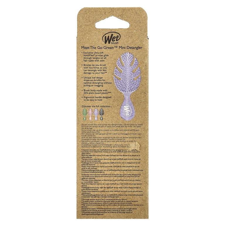 Wet Brush, Go Green ™, средство для расчесывания волос, фиолетовый, 1 кисть (Товар снят с продажи) 