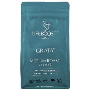 Lifeboost, Кофе Grata ™, молотый, средней обжарки, 340 г (12 унций)