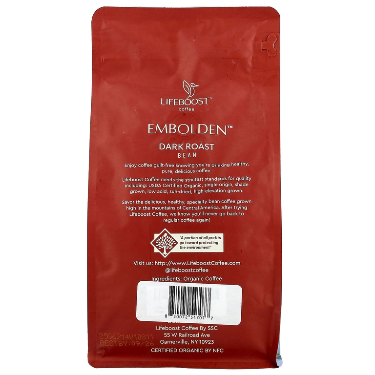 Lifeboost, Coffee, Embolden ™, зерна, темная обжарка, 340 г (12 унций)