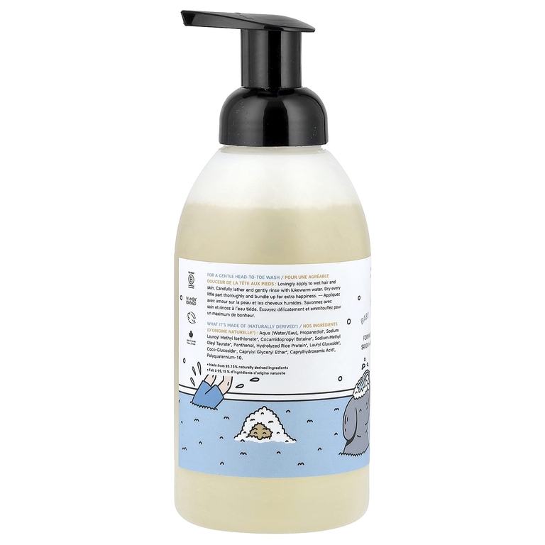 The Unscented Company, Для детей, мягкая пенка для душа и шампунь, без отдушек, 550 мл (18,6 жидк. Унции)