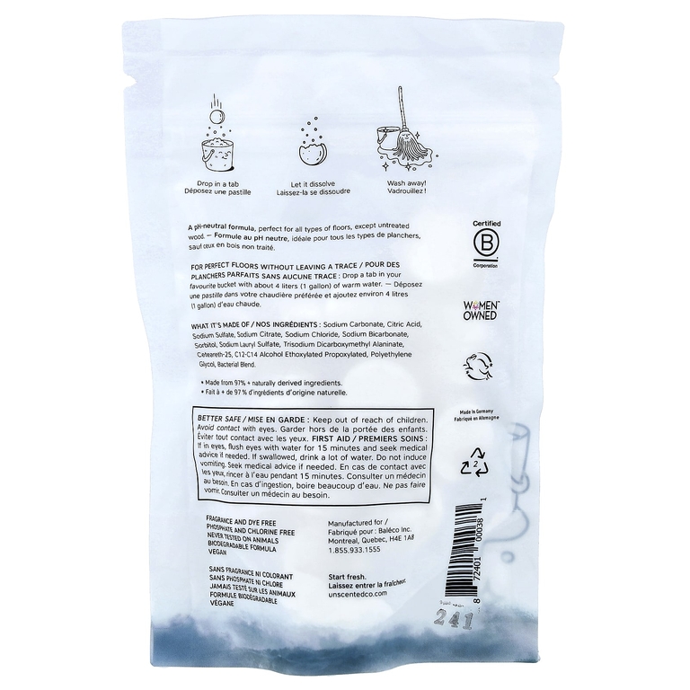 The Unscented Company, Средство для мытья полов, 22 таблетки, 116 г (4,1 унции) (Товар снят с продажи) 