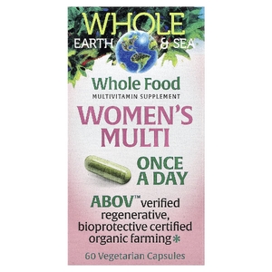 Natural Factors, Whole Earth & Sea®, мультивитамины для женщин, 60 вегетарианских капсул