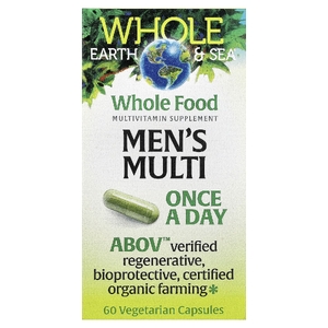 Natural Factors, Whole Earth & Sea®, мультивитамины для мужчин, 60 вегетарианских капсул