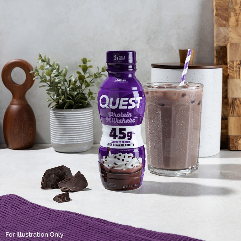 Quest Nutrition, Протеиновый молочный коктейль, шоколад, 4 флакона по 414 мл (14 жидк. Унций)