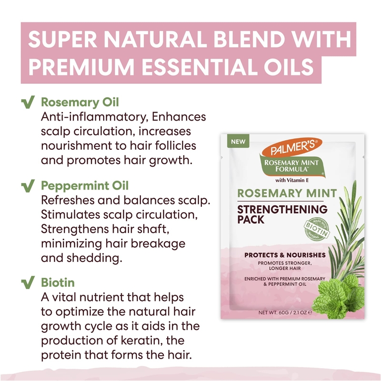 Palmer's, Rosemary Mint Formula™, с витамином Е, для укрепления, 60 г (2,1 унции)