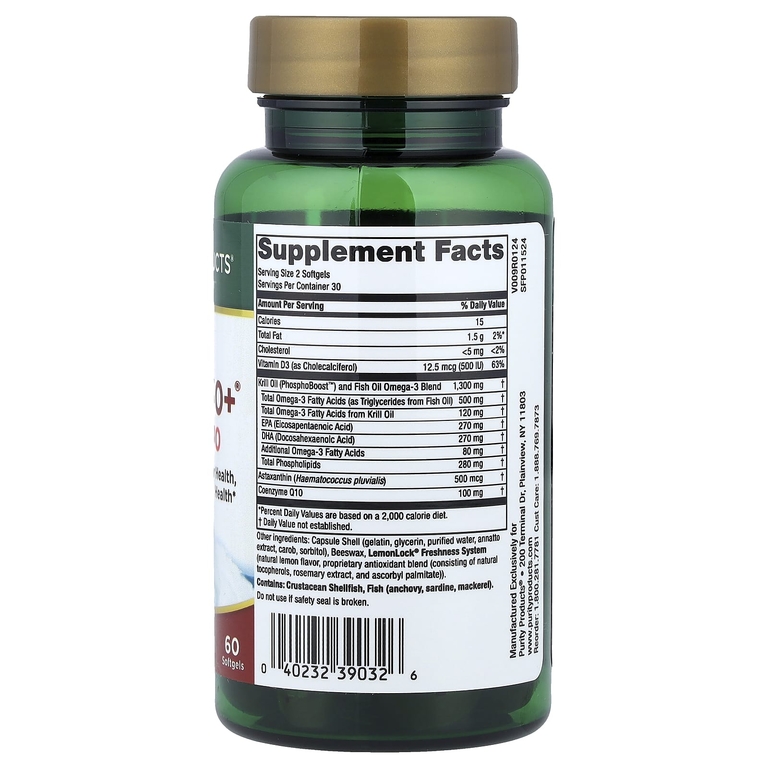Purity Products, Krill Omega 50+ ® с коэнзимом Q10, 60 мягких таблеток