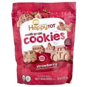 Happy Family Organics, Печенье из нескольких злаков, от 2 лет, с клубникой, 125 г (4,4 унции)