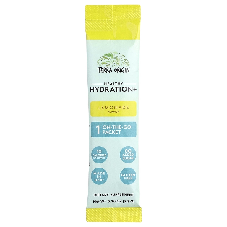 Terra Origin, Healthy Hydration +, лимонад, 30 пакетиков, по 5,8 г (0,20 унции)