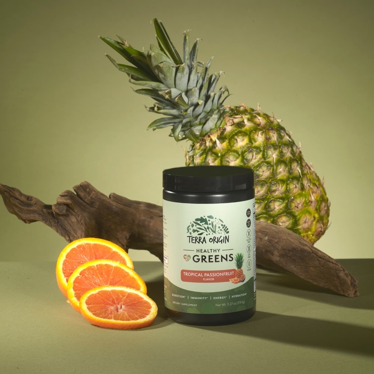 Terra Origin, Healthy Greens, тропическая маракуйя, 319,5 г (11,27 унции)