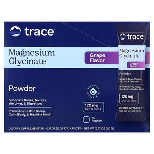 Trace, Порошок глицината магния, виноград, 30 пакетиков по 3 г (0,11 унции)